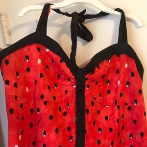 Unique Handpainted Strawberry Romper
